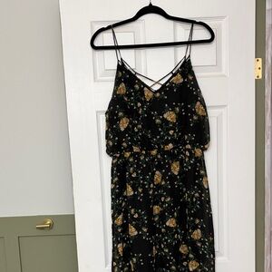 Floral Black Maxi Dress